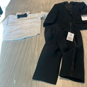 BRAND NEW Boys 12M Nautica Black Tuxedo Set (Jacket, Pants, Shirt, Bow Tie)